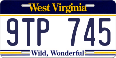 WV license plate 9TP745