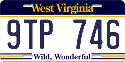 WV license plate 9TP746