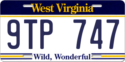 WV license plate 9TP747