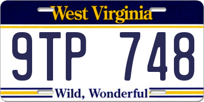 WV license plate 9TP748