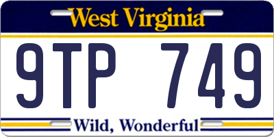 WV license plate 9TP749