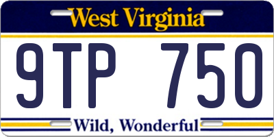 WV license plate 9TP750