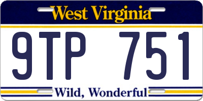 WV license plate 9TP751