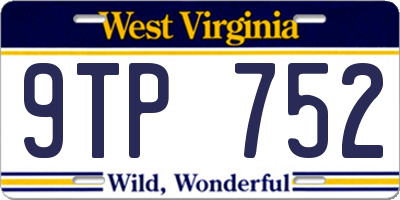 WV license plate 9TP752