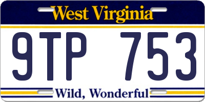 WV license plate 9TP753
