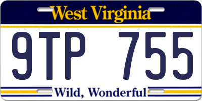 WV license plate 9TP755