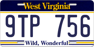 WV license plate 9TP756