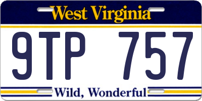 WV license plate 9TP757