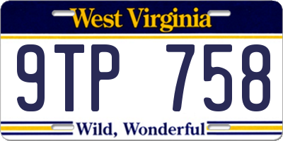 WV license plate 9TP758