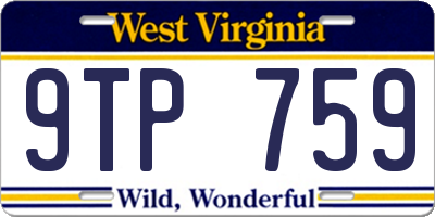 WV license plate 9TP759