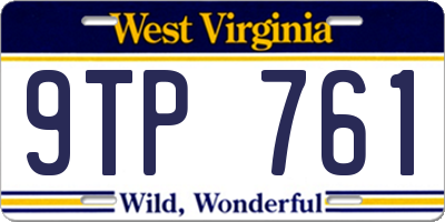 WV license plate 9TP761