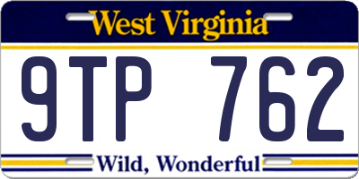WV license plate 9TP762