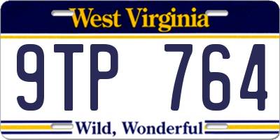 WV license plate 9TP764