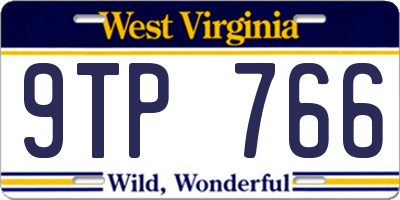 WV license plate 9TP766