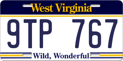 WV license plate 9TP767