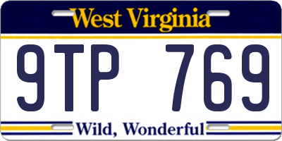 WV license plate 9TP769