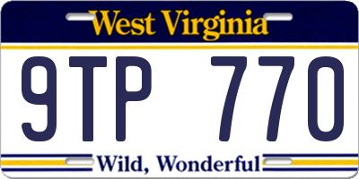 WV license plate 9TP770