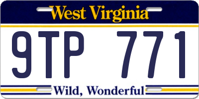 WV license plate 9TP771