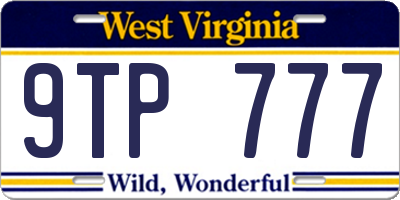 WV license plate 9TP777