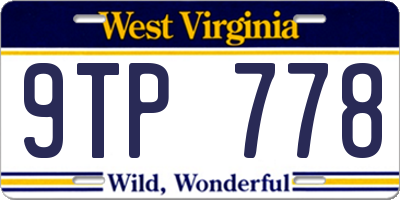 WV license plate 9TP778