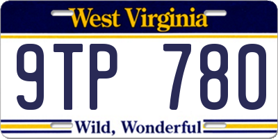 WV license plate 9TP780