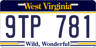 WV license plate 9TP781