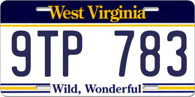 WV license plate 9TP783