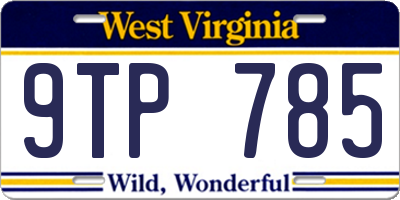 WV license plate 9TP785