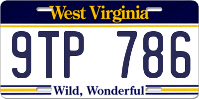 WV license plate 9TP786
