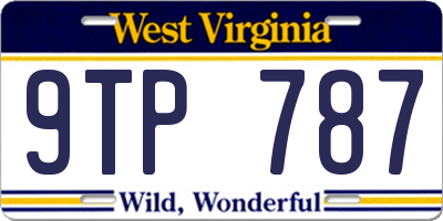 WV license plate 9TP787