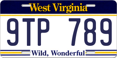 WV license plate 9TP789