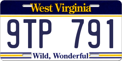 WV license plate 9TP791