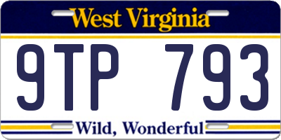 WV license plate 9TP793