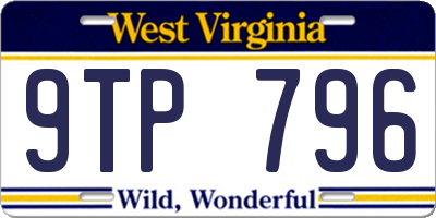 WV license plate 9TP796