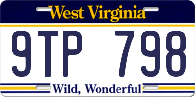 WV license plate 9TP798