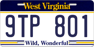 WV license plate 9TP801