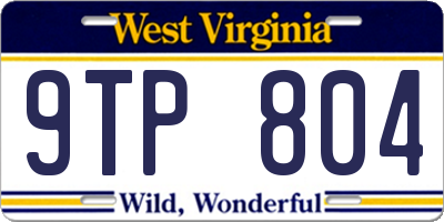WV license plate 9TP804