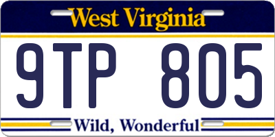 WV license plate 9TP805