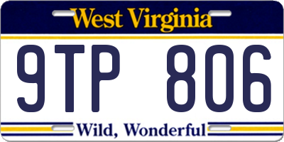 WV license plate 9TP806