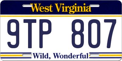 WV license plate 9TP807