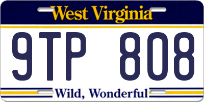 WV license plate 9TP808