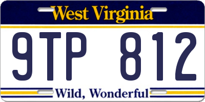 WV license plate 9TP812