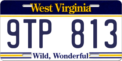 WV license plate 9TP813