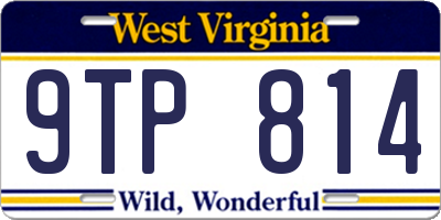 WV license plate 9TP814