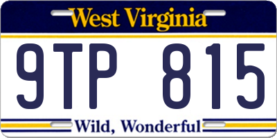 WV license plate 9TP815