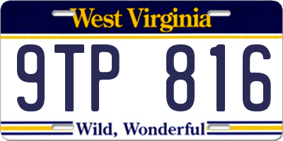 WV license plate 9TP816