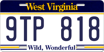 WV license plate 9TP818