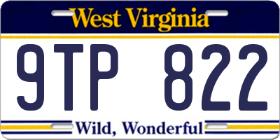 WV license plate 9TP822