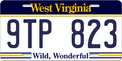 WV license plate 9TP823