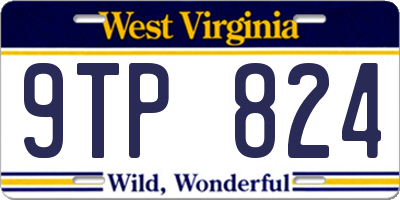 WV license plate 9TP824